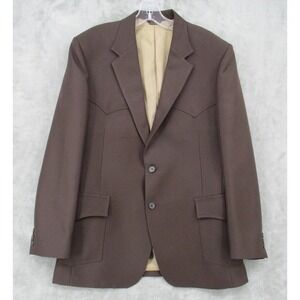 Vintage Levis Sport Coat Mens 44R Western Two Button Blazer 761M Sawtooth Brown